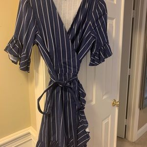 Wayf Linen Wrap Dress